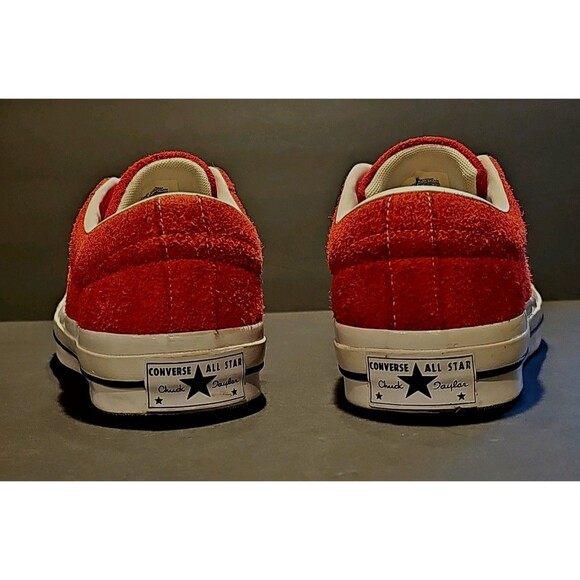 Men's 11.5 Converse One Star Ox Red Suede Low Top Sneakers 158434C - EUC Rare - Picture 4 of 16